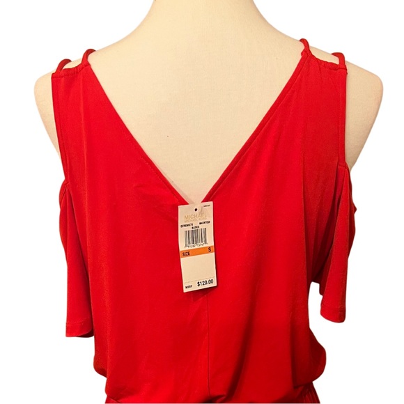 Michael Kors Red Cold-Shoulder Dress - Picture 3 of 5